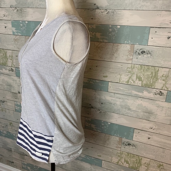 7 for all mankind button down striped tank top - Picture 4 of 7